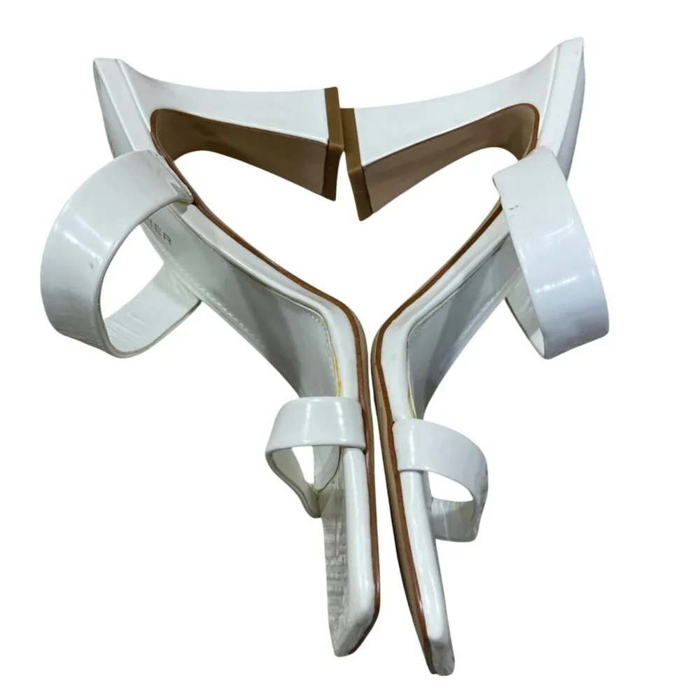 Marc Fisher Zasha Sandal Block Heel Double Strap White Size 7.5
